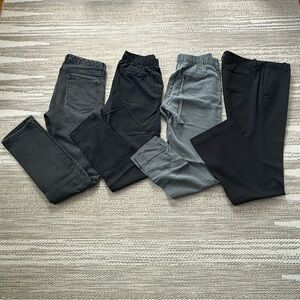 Lot of 4 size 0: 2 gap pants, 1 gap jeans, 1 black dressy pants Calvin Klein